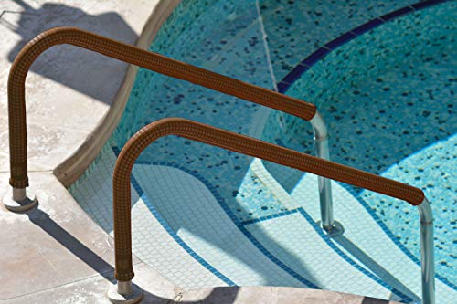KoolGrips Comfort Cover 6 Foot Neoprene Zippered Hand Grip Rail Slip Cover Sleeve for Inground and Above Ground Swimming Pool Ladder Rails, Desert Tan