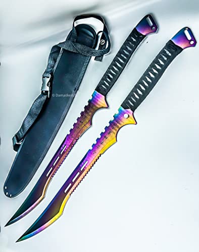 DamaskerUS 2pc Ninja Swords Set 27" Full Tang Stainless Steel Blades with Sheath/Magnetic - Image 3