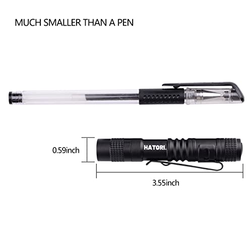 Flashlight Pack, Hatori Small Mini Flashlights Pocket Ultra Bright High Lumens Handheld Pen Light Tactical Torch Water Resistant for Camping, Outdoor, Emergency, Everyday Flashlights, 3.55 Inch - Image 3