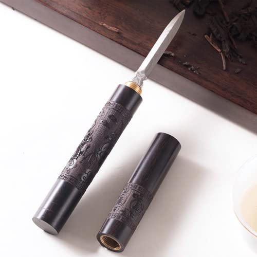 KIBBEH 2Pcs Stainless Steel with Wooden Handle Puerh Tea Knife Needle with Safety Cover, Multifunctional Ice Pick Tool for Kitchen Bartender Camping, for Tea Cake Picking and Breaking Ice Brick - Image 3