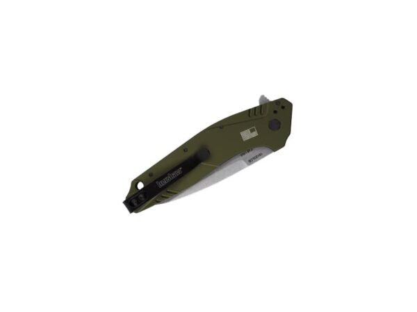 Kershaw Dividend Pocketknife, Olive, 3" CPM D2 and Bohler N690 Composite Drop PointBlade, Assisted Flipper Opening - Image 3