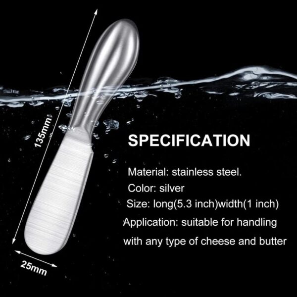 Linwnil Spreader Knife Set,6-Piece Cheese and Butter Spreader Knives,Mini Serving Tongs,Stainless Steel Multipurpose Butter Knives - Image 3