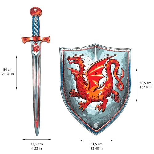 Liontouch Amber Dragon Toy Sword and Shield for Kids | Medieval Knight Set in Foam for Children’s Pretend Play with Red Dragon Theme | Safe Weapons & Battle Armor for Dress Up & Costumes - Image 3