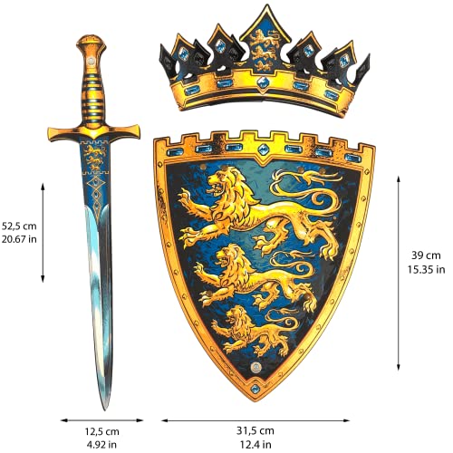 Liontouch Triple Lion King’s Sword, Shield & Crown for Kids | Medieval Pretend Play Toy Set in Foam for Children with Golden Lion Theme | Safe Weapons & Battle Armor for Dress Up, Cosplay & Costumes - Image 3
