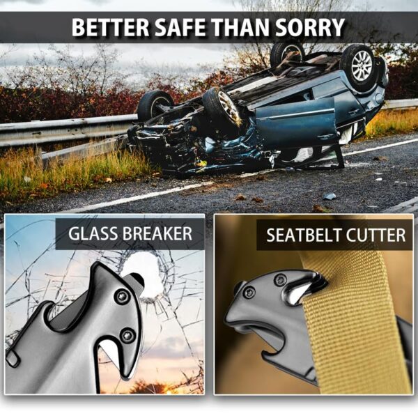 NedFoss FA48 Pocket Knife for Men with Bottle Opener, Glass Breaker, Seatbelt Cutter and Wrench, 5-in-1 Multitool Folding/Survival Knife for Emergency Rescue Situations, Home Improvements - Image 3