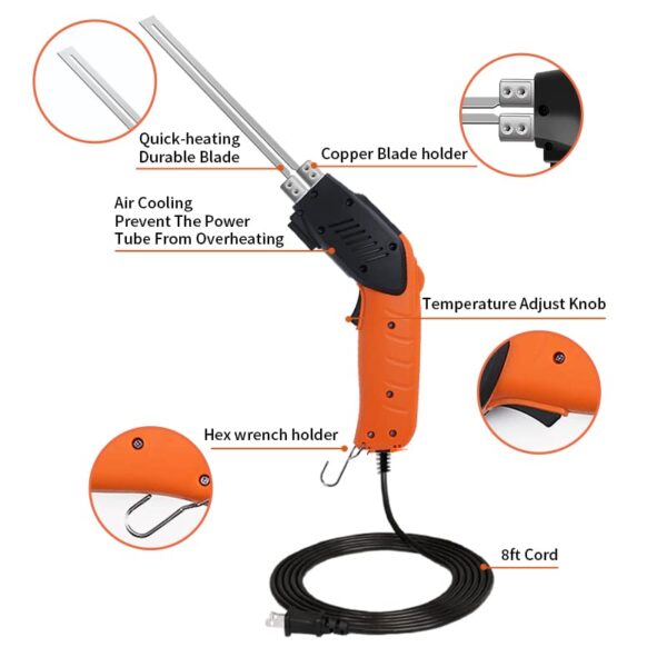 RONGTER Foam (200W) - Air Cooled, Electric hot knife - Foam cutting tool with Blades & Accessories Use Foam Cutter for Engraving and DIY Handmade - Image 3
