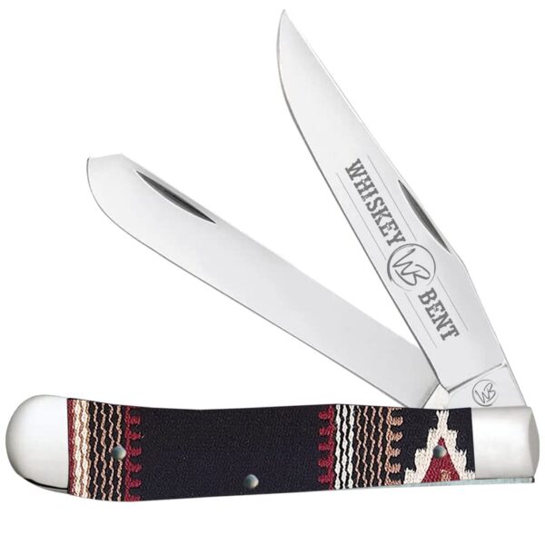WHISKEY BENT HAT CO. Traditional Trapper Folding Pocket Knife 4.125" Closed Length 440C Stainless Steel Blades