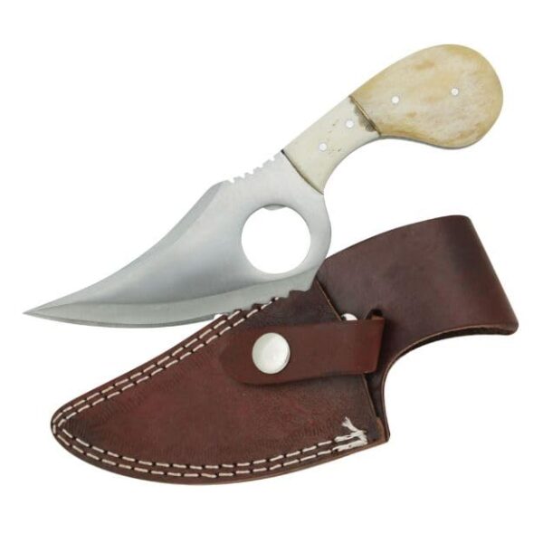 Wild Turkey Handmade Collection KT-793 Fixed Blade Skinning Knife with Leather Sheath 7-Inch Overall