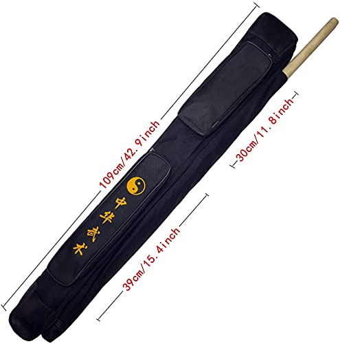 ZHANGWJ Sword Carrying Bag Thickened Oxford Cloth Double Sword Bag with Stick Bag Martial Arts Sword Bag Multi Function Sword Set (Color : Black) - Image 3