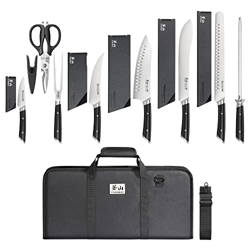 Cangshan HELENA Series German Steel Forged BBQ Knife Set (Black, 9-Piece Bag Set)