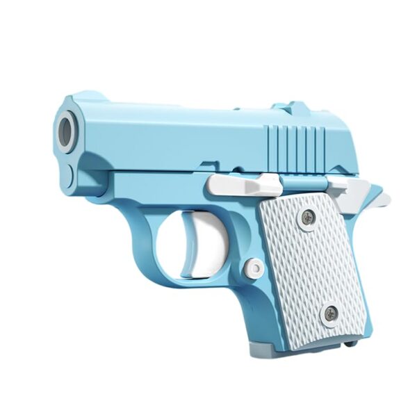 VISPHYLY Miniature 1911 Toy Gun - Decompression Plaything with DIY Assembly and Empty Chamber Hang Feature Non-Shooting Blue BU-NEW1