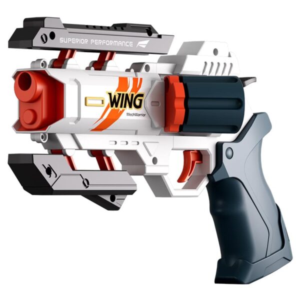 VISPHYLY Soft Bullet Toy Revolver - Safe Foam Blaster with Darts, Nerf Gun Fun, and Pistol Toy for Cool Kids' Education and Memorable Gifts Blue