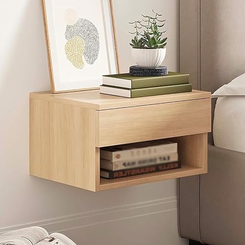Smart Bedside Table Bedroom Bedside Cabinet with Drawers Wall Mounted Nightstand, Modern Floating Bedside Nightstand with Drawer, Side Tables (A) (B) - Image 2