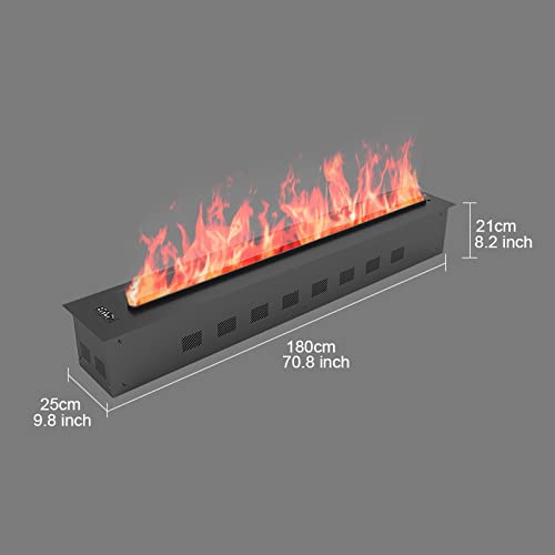 Water Vapor Fireplace Decorative Fireplace 1500/750W Wall Recessed Electric Fireplace with LCD Screen and Remote Control, 6 Flame Settings, Realistic Color Flame - Image 3