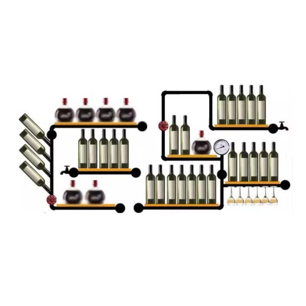 Wine Storage Rack Industrial Style Wine Cooler Wine Rack Iron Water Butler Wall-Mounted Wall Decorative Shelf Creative Wine Bottle Display Shelf