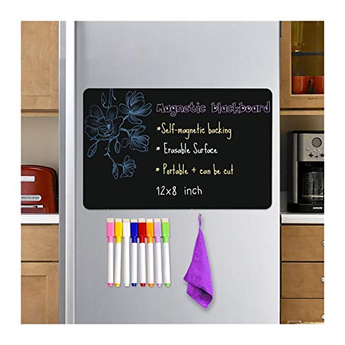128" Magnetic Blackboard Fridge Sticker Custom Writing Drawing Erasable Chalk Board Calendar Stickers Free Pen Eraser Marker A4 lampshades for Floor Lamps lampshades for Table (Color : Black)