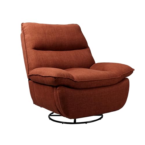 FLEXISPOT XC6 Manual Swivel Glider Rocker Recliner, Oversized Living Room Rocking Chair with Adjustable Backrest & Footrest, Modern Home Theater Lounge Sofa for Living Room, Bedroom, Nursery, Orange