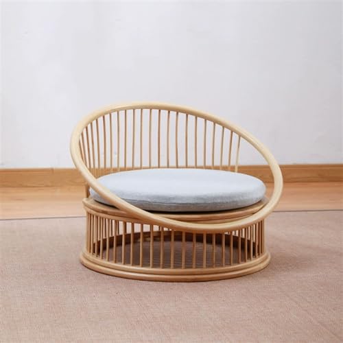 Portable Floor Chair, Legless Chair Lazy Chair, Bay Window Backrest Chair balcony Chairs，Bamboo Portable Lazy Sofa Game Meditation Floor Seating Floor Chairs with Back Support ( Color : Walnut Chair - - Image 3