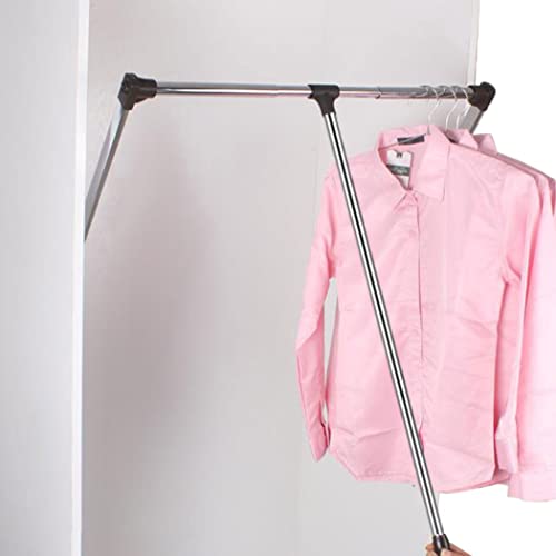 Pull Down Closet Rod System, Soft-Close Polished Chrome Heavy Duty Rods Hanger for Hanging Clothes Wardrobe Lift Rail Organizer Storage System,420~510MM/16.5~20"